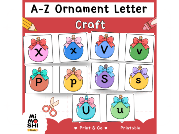 A–Z Christmas Ornament Letter Craft Illustrations