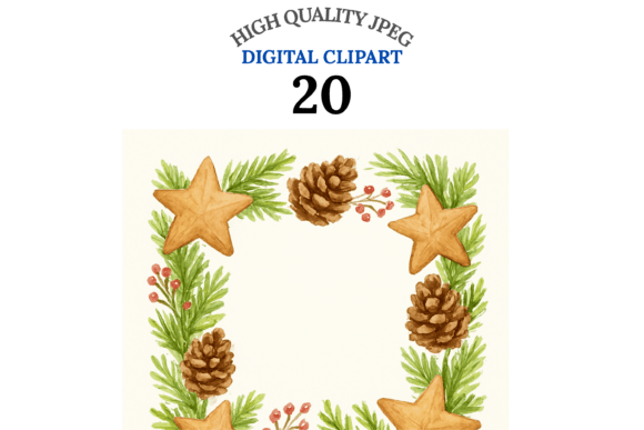 Christmas Borders Clipart Set: Editorial Illustrations