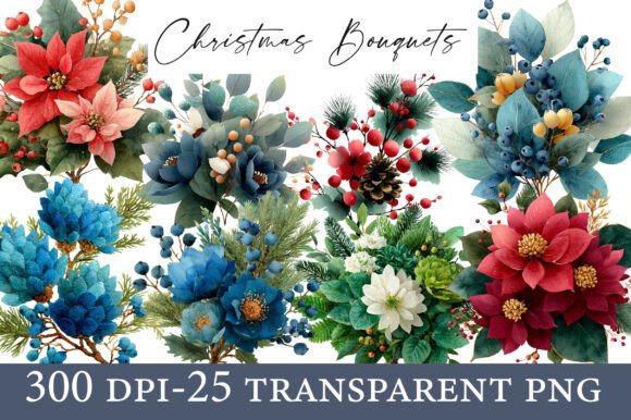 Christmas Bouquets Clipart: Elevating Holiday Illustrations