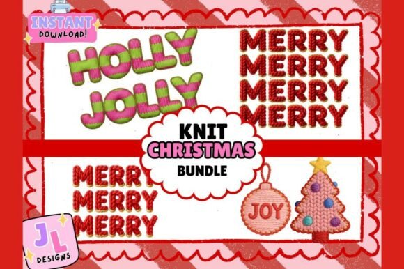 Christmas Knit Png Clipart Bundle: Warm Illustrations
