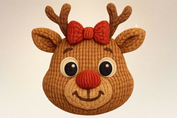 Crochet Yarn Reindeer PNG: Festive Illustrations