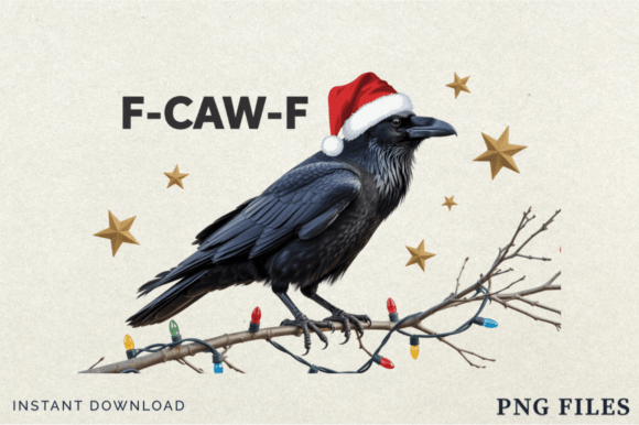 Funny Christmas Crow PNG: Bold Illustrations