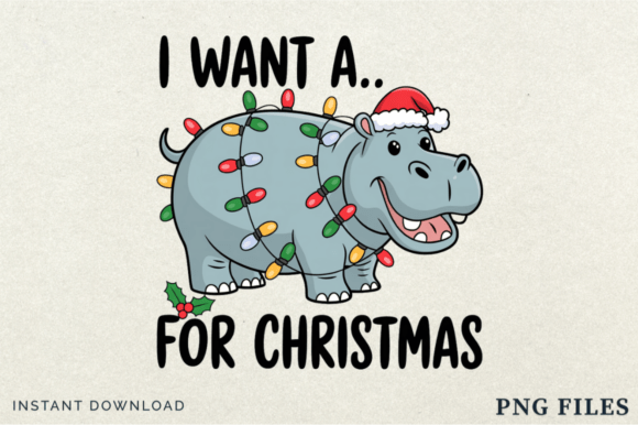 Hippo Christmas PNG: Festive Illustrations