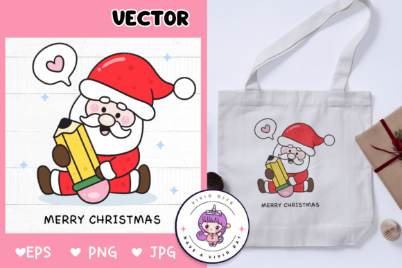 Kawaii Santa Illustrations for Design