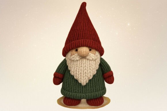 Knitted Cozy Christmas Yarn Gnome PNG Review
