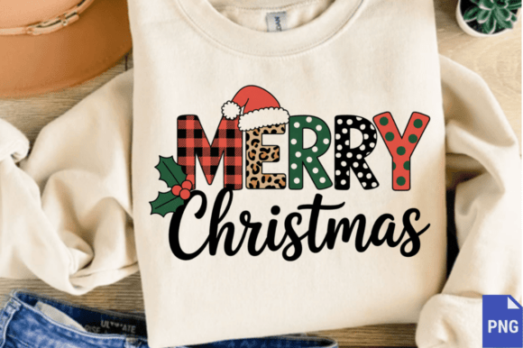 Merry Christmas Buffalo Plaid PNG Sublim Illustrations