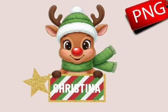 Personalized Christmas Kids Name Png Illustrations