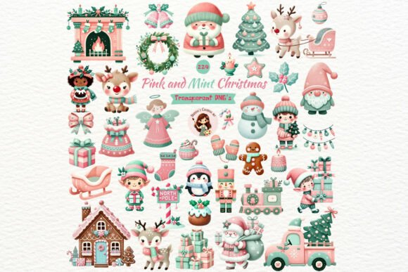 Pink and Mint Christmas PNG Clipart Review