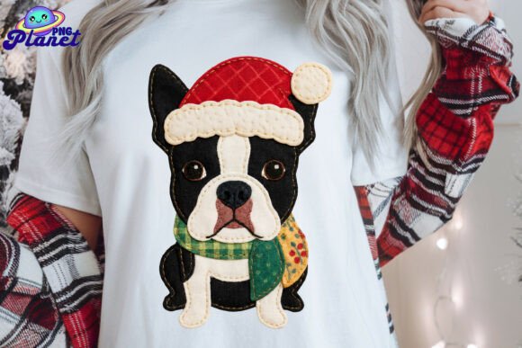 Quilted French Bulldog Christmas Illustrations