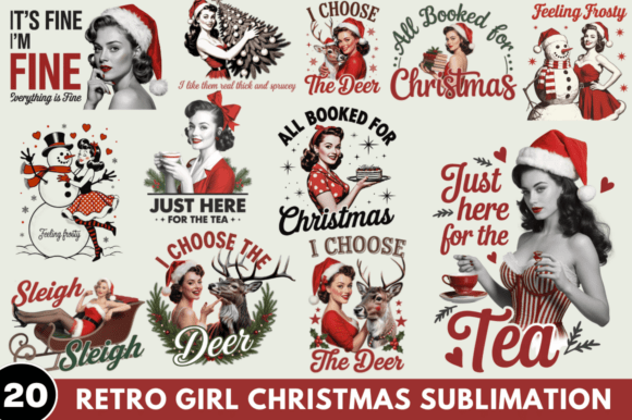 Retro Girl Christmas Bundle: Illustrations Review