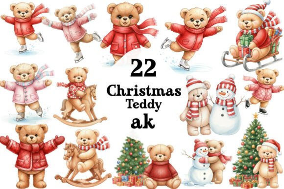 Reviewing Christmas Teddy Illustrations for Brand Use