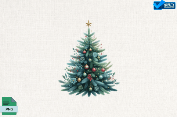 Watercolor Christmas Tree Clipart Png & Illustrations